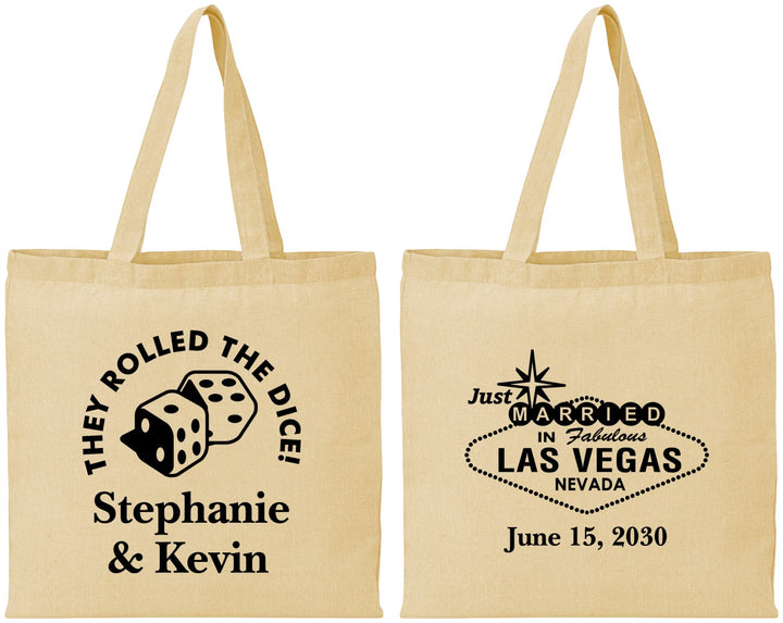 Personalized Wedding Cotton Tote Bags - Las Vegas | 455
