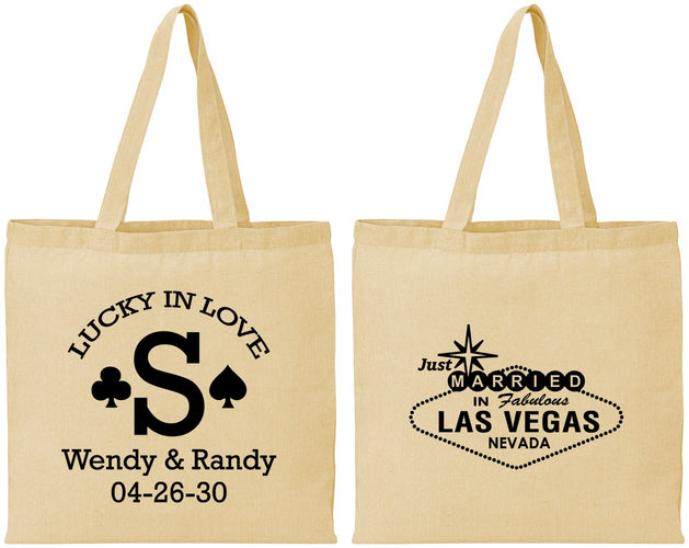 Personalized Wedding Cotton Tote Bags - Las Vegas | 456