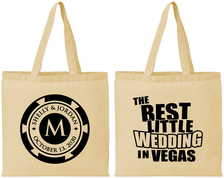 Personalized Wedding Cotton Tote Bags - Las Vegas | 458