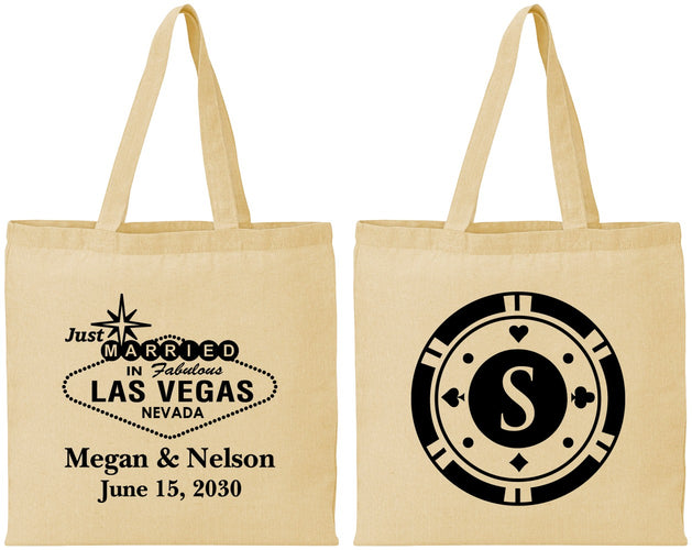 Personalized Wedding Cotton Tote Bags - Las Vegas | 459