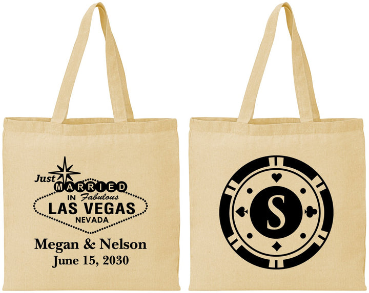 Personalized Wedding Cotton Tote Bags - Las Vegas | 459