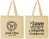 Personalized Wedding Cotton Tote Bags - Love Laughter Happily | 461