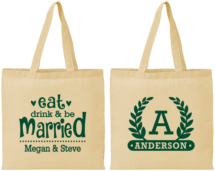 Personalized Wedding Cotton Tote Bags - Monogram | 464