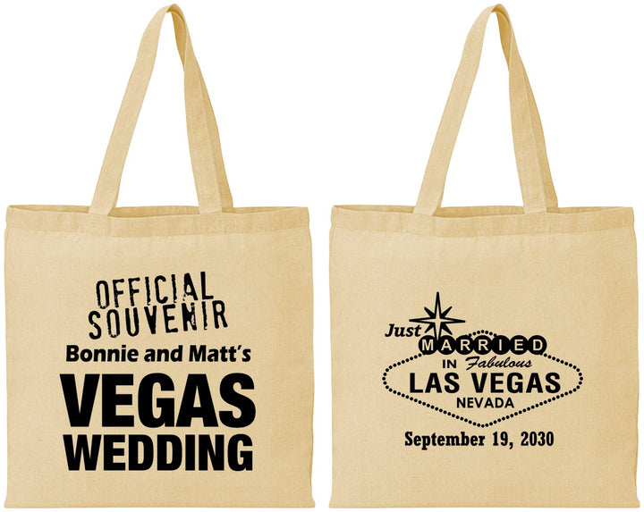 Personalized Wedding Cotton Tote Bags - Las Vegas | 466