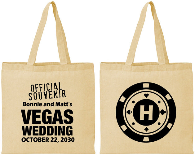 Personalized Wedding Cotton Tote Bags - Las Vegas | 467