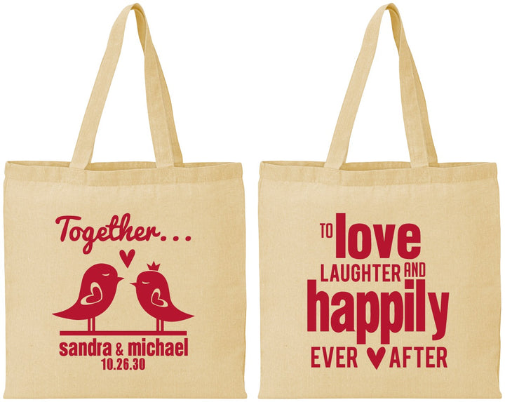 Personalized Wedding Cotton Tote Bags - Happily Ever After | 480