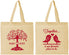 Personalized Wedding Cotton Tote Bags - Love Birds | 481