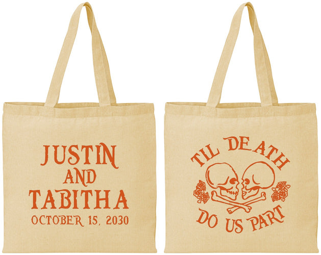 Personalized Wedding Cotton Tote Bags - Til Death Do Us Part | 485