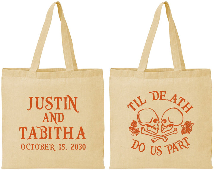 Personalized Wedding Cotton Tote Bags - Til Death Do Us Part | 485