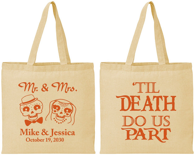 Personalized Wedding Cotton Tote Bags - Til Death Do Us Part | 487