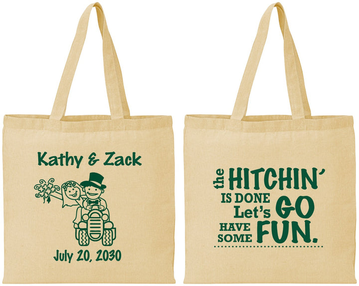 Personalized Wedding Cotton Tote Bags - Tractor Hitchin | 489