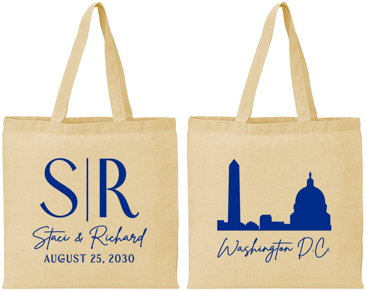 Personalized Wedding Cotton Tote Bags - Washington Dc | 500