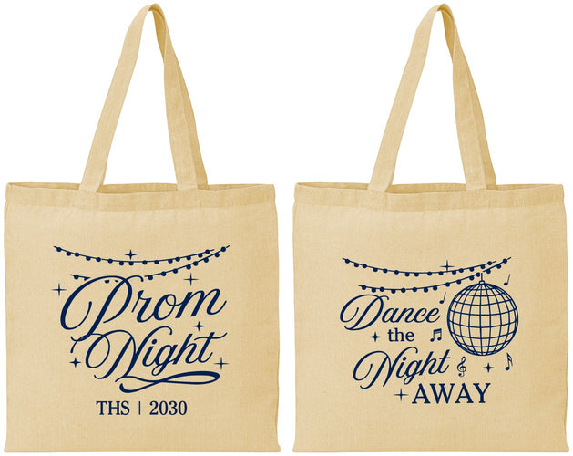Personalized Prom Cotton Tote Bags - Dance The Night Away | 50001