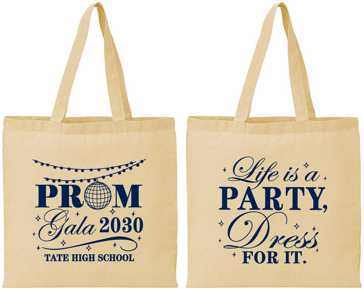 Personalized Prom Cotton Tote Bags - Lifes A Party | 50002