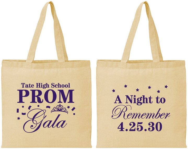 Personalized Prom Cotton Tote Bags - A Night To Remember | 50003