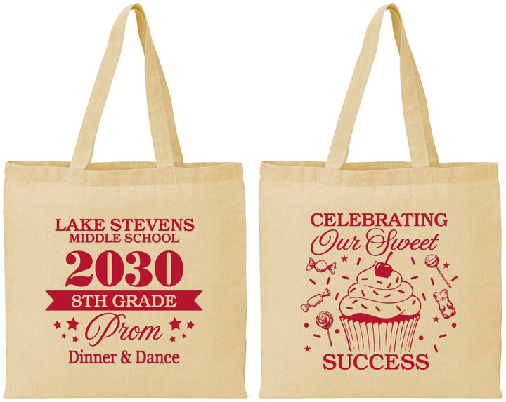 Personalized Prom Cotton Tote Bags - 8th Grade Dance | 50013