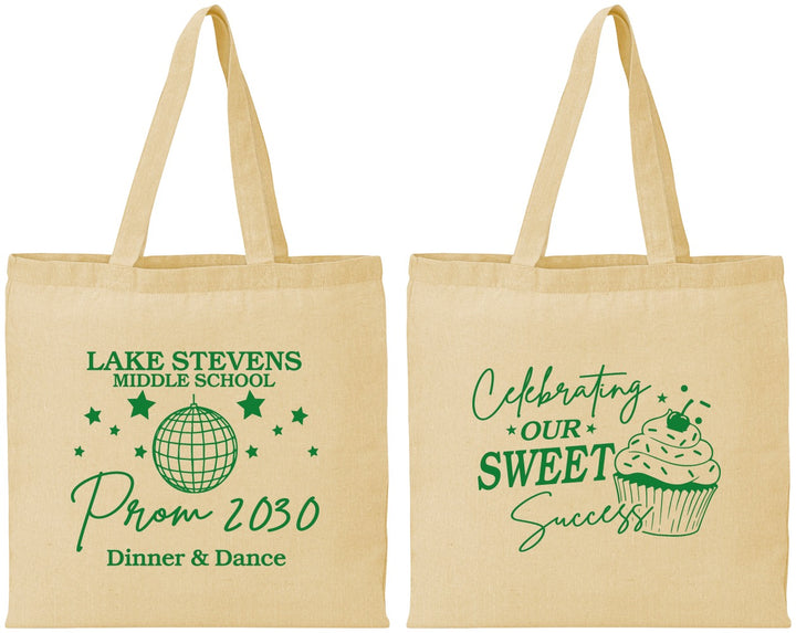 Personalized Prom Cotton Tote Bags - Middle School Dance | 50014