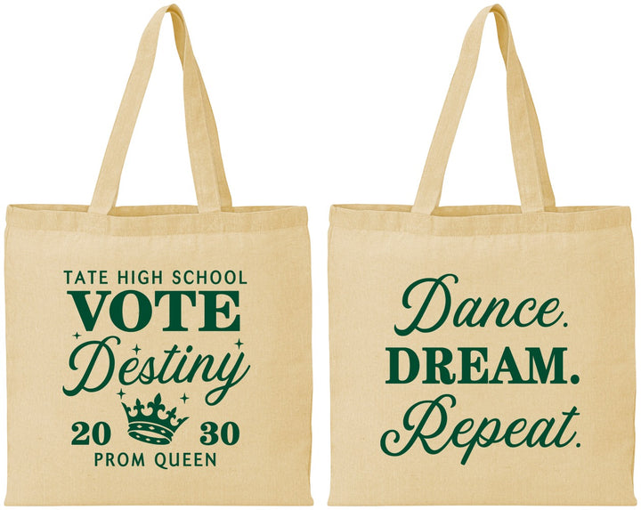 Personalized Prom Cotton Tote Bags - Queen Vote | 50016