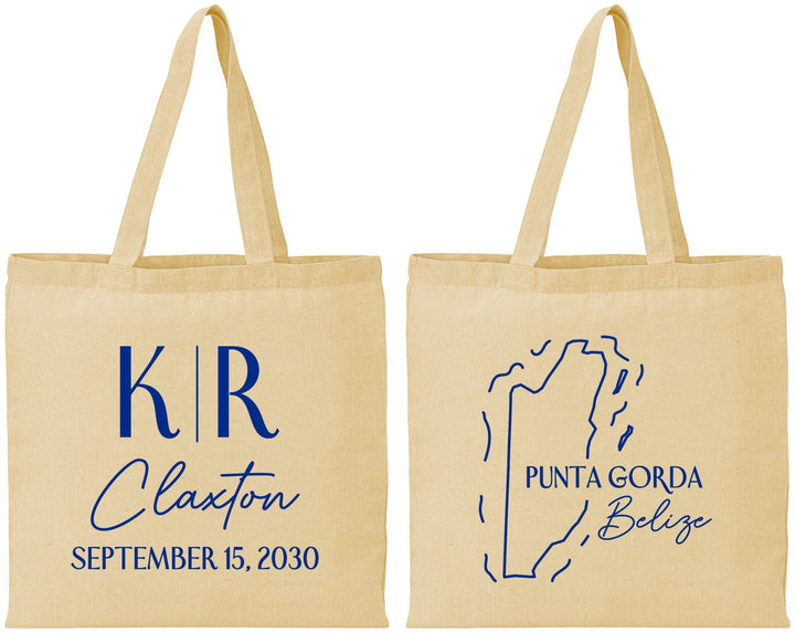 Personalized Wedding Cotton Tote Bags - Belize | 510