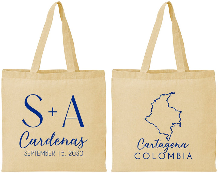 Personalized Wedding Cotton Tote Bags - Colombia | 516