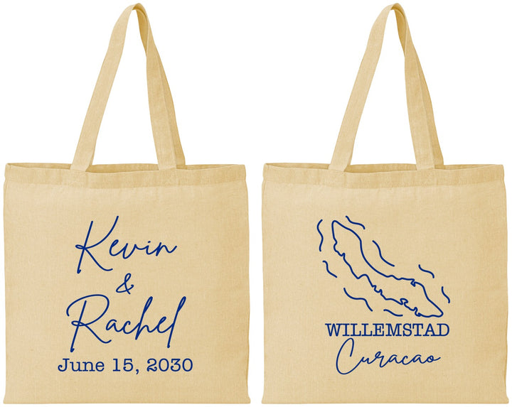 Personalized Wedding Cotton Tote Bags - Curacao | 520
