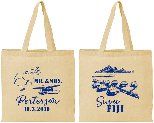 Personalized Wedding Cotton Tote Bags - Fiji | 525