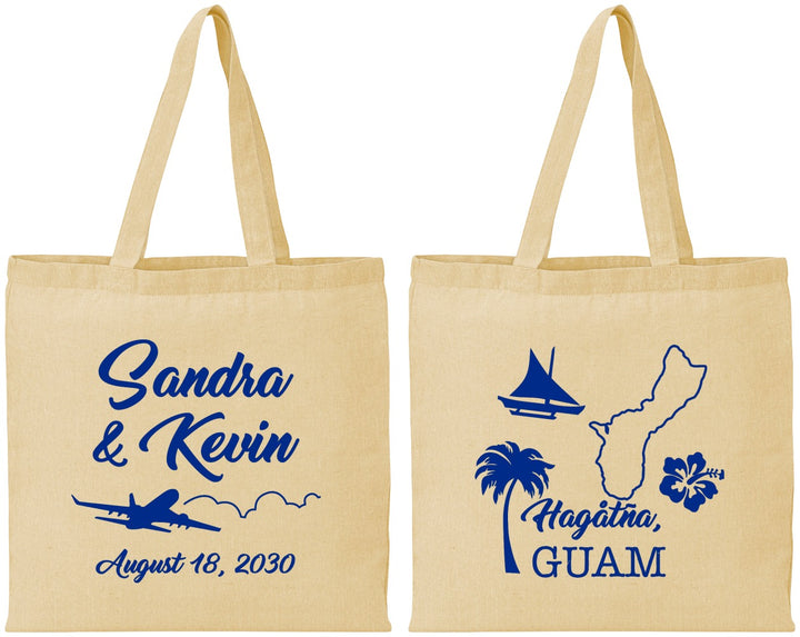 Personalized Wedding Cotton Tote Bags - Guam | 527
