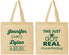 Personalized Wedding Cotton Tote Bags - Just Got Real | 557