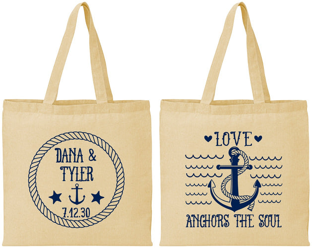 Personalized Wedding Cotton Tote Bags - Anchor The Soul | 558