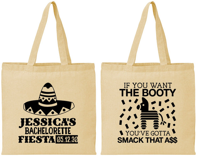 Personalized Bachelorette Cotton Tote Bags - Mexico Fiesta | 60006