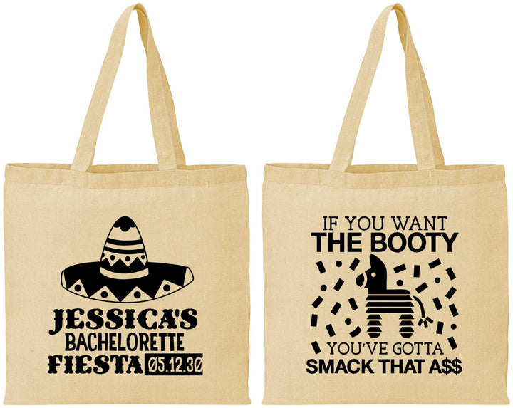 Personalized Bachelorette Cotton Tote Bags - Mexico Fiesta | 60006
