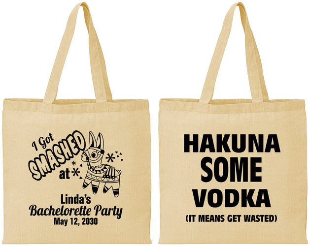 Personalized Bachelorette Cotton Tote Bags - Mexico Fiesta | 60008