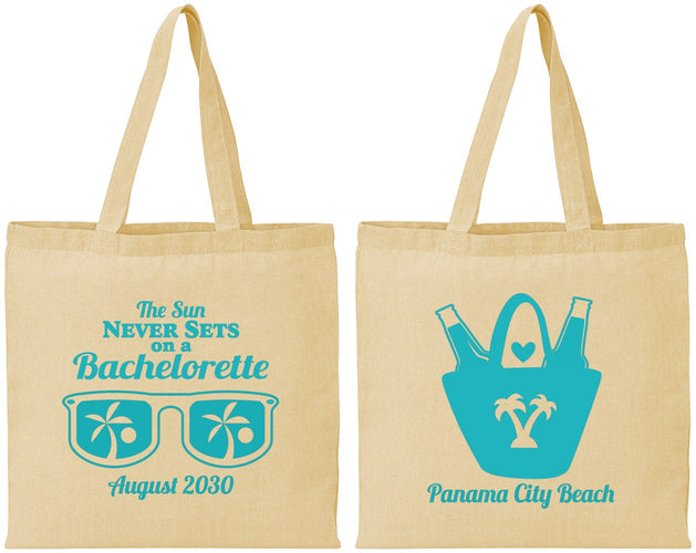 Personalized Bachelorette Cotton Tote Bags - Beach | 60010