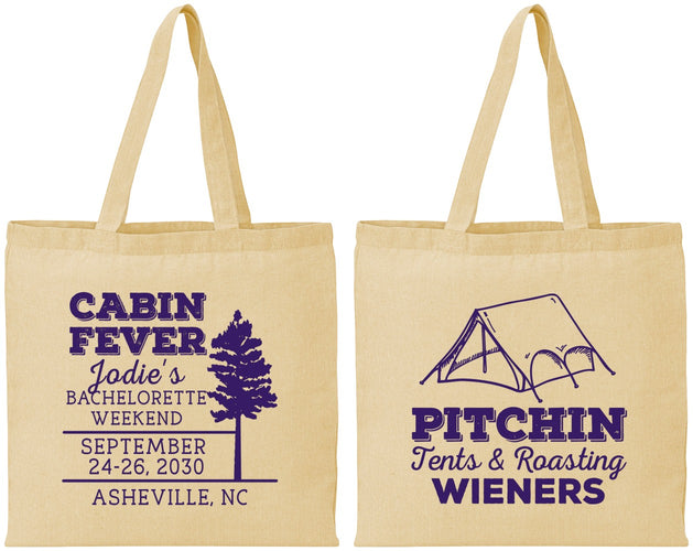 Personalized Bachelorette Cotton Tote Bags - Camping | 60019