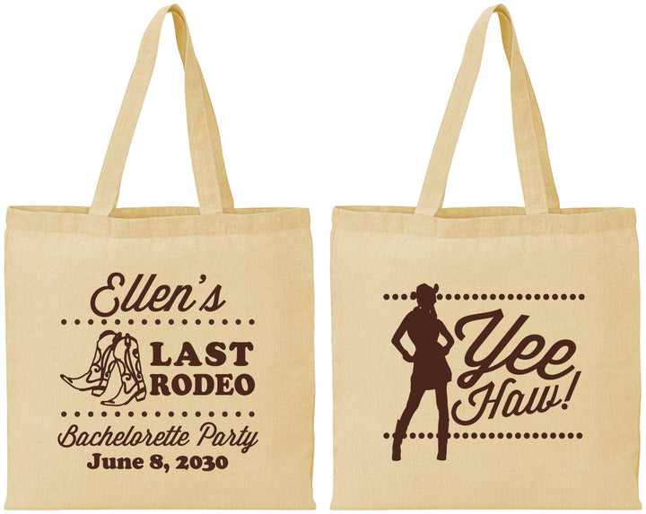Personalized Bachelorette Cotton Tote Bags - Last Rodeo | 60021