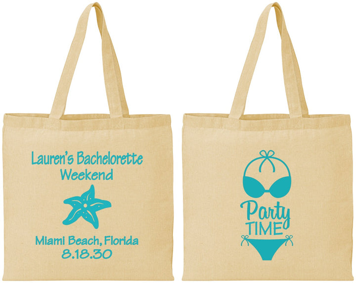 Personalized Bachelorette Cotton Tote Bags - Bikini | 60027