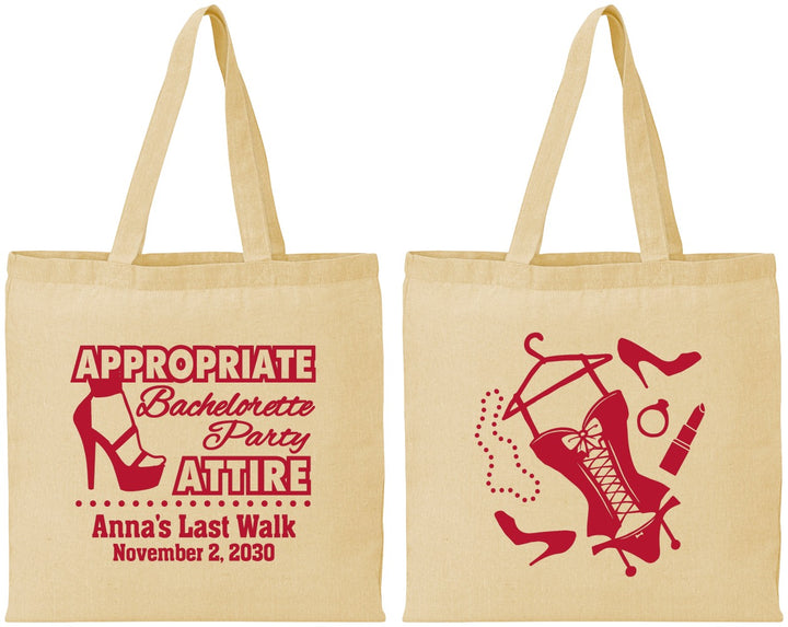 Personalized Bachelorette Cotton Tote Bags - Last Walk | 60032