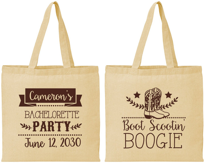 Personalized Bachelorette Cotton Tote Bags - Cowgirl | 60040