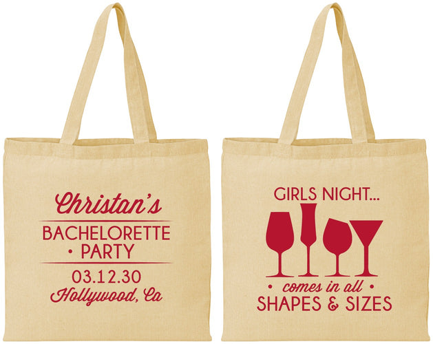 Personalized Bachelorette Cotton Tote Bags - Girls Night | 60054
