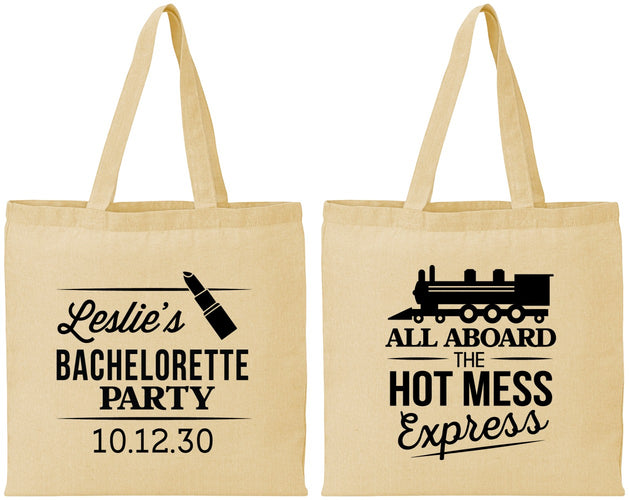 Personalized Bachelorette Cotton Tote Bags - Hot Mess Express | 60075
