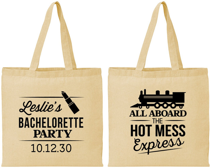 Personalized Bachelorette Cotton Tote Bags - Hot Mess Express | 60075