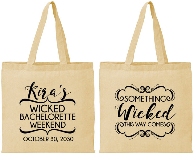 Personalized Bachelorette Cotton Tote Bags - Something Wicked | 60076