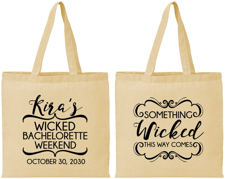 Personalized Bachelorette Cotton Tote Bags - Something Wicked | 60076