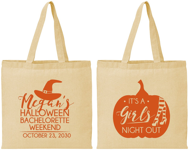 Personalized Bachelorette Cotton Tote Bags - Halloween Girls Night Out | 60077
