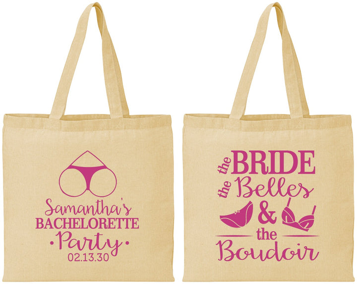 Personalized Bachelorette Cotton Tote Bags - Brides Bells Boudoir | 60085
