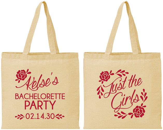 Personalized Bachelorette Cotton Tote Bags - Just The Girls | 60089