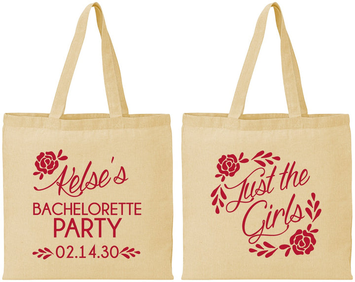 Personalized Bachelorette Cotton Tote Bags - Just The Girls | 60089
