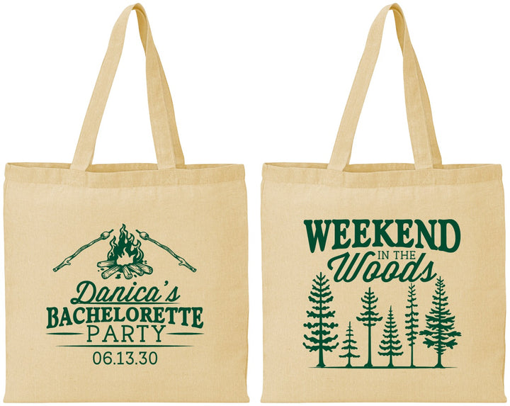 Personalized Bachelorette Cotton Tote Bags - Camping | 60094