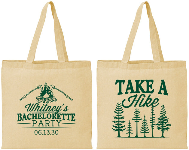 Personalized Bachelorette Cotton Tote Bags - Camping | 60098