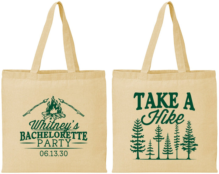 Personalized Bachelorette Cotton Tote Bags - Camping | 60098